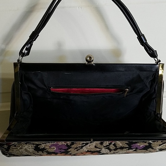 Vintage Fabric Flower Handbag - Picture 2 of 4